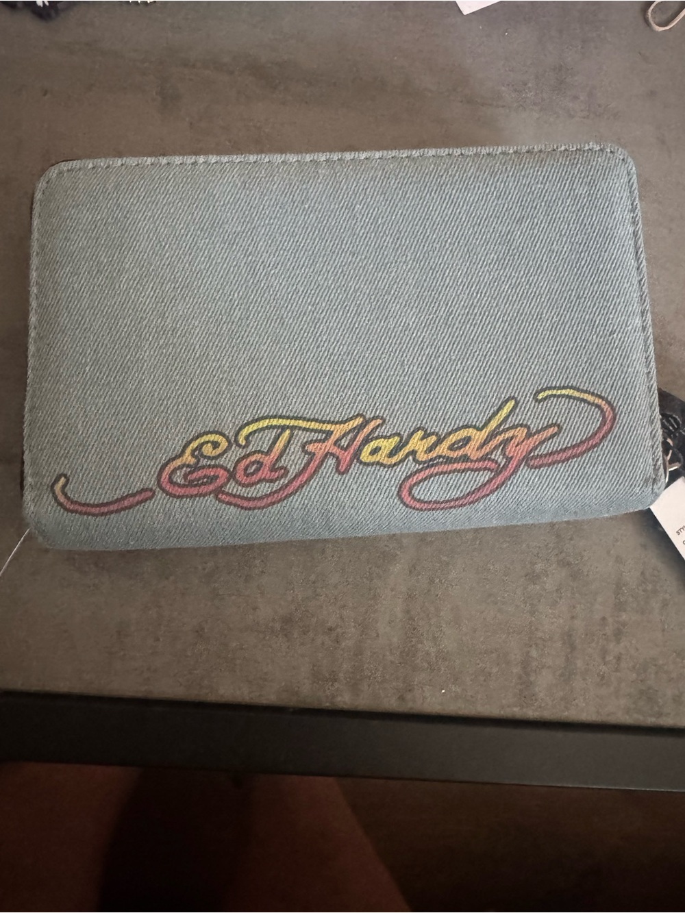 Ed Hardy Double Zip Wallet - Denim - Picture 6 of 6